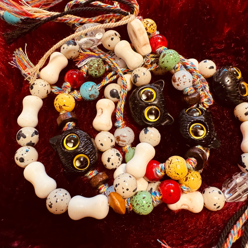 Colorful 4 Beaded Cat Bracelets